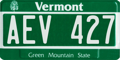 VT license plate AEV427