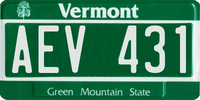 VT license plate AEV431