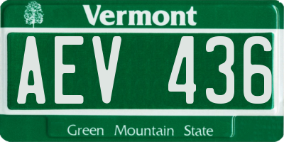 VT license plate AEV436