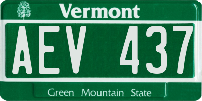 VT license plate AEV437