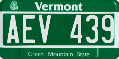 VT license plate AEV439