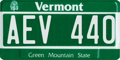 VT license plate AEV440