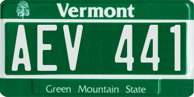 VT license plate AEV441