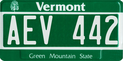 VT license plate AEV442