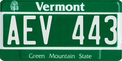 VT license plate AEV443