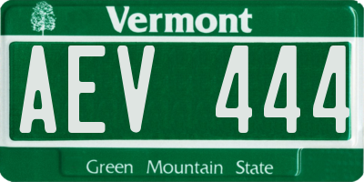 VT license plate AEV444