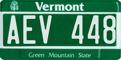 VT license plate AEV448