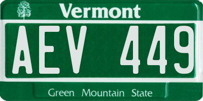 VT license plate AEV449