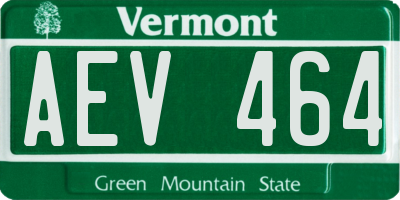 VT license plate AEV464