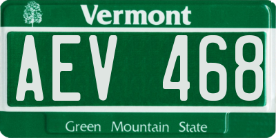 VT license plate AEV468