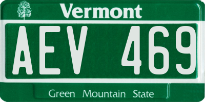 VT license plate AEV469