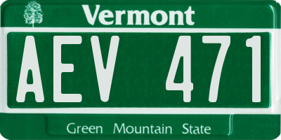VT license plate AEV471