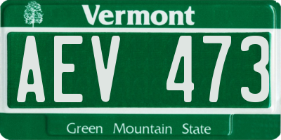 VT license plate AEV473