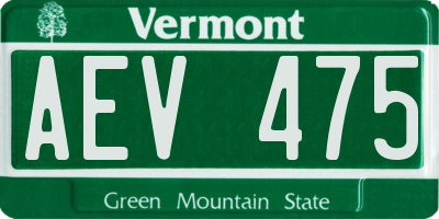 VT license plate AEV475