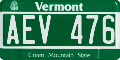 VT license plate AEV476