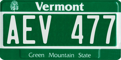 VT license plate AEV477