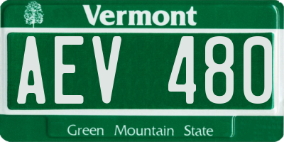 VT license plate AEV480
