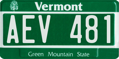 VT license plate AEV481
