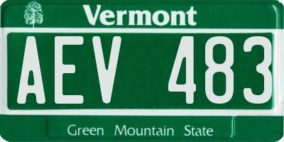 VT license plate AEV483