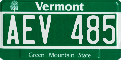 VT license plate AEV485