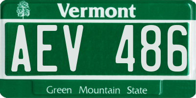 VT license plate AEV486