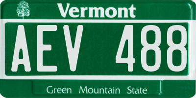 VT license plate AEV488