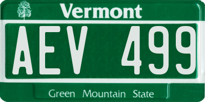 VT license plate AEV499