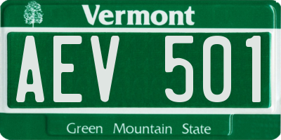 VT license plate AEV501