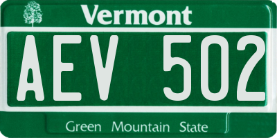 VT license plate AEV502