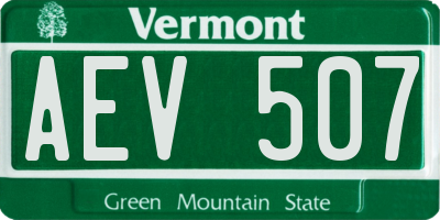 VT license plate AEV507