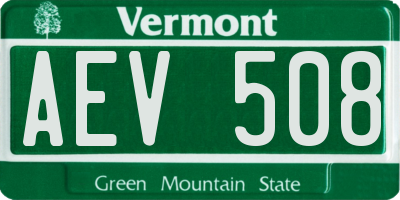 VT license plate AEV508