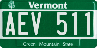 VT license plate AEV511