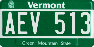 VT license plate AEV513