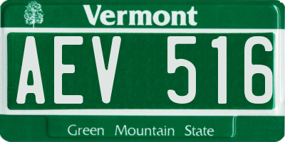 VT license plate AEV516