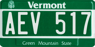 VT license plate AEV517
