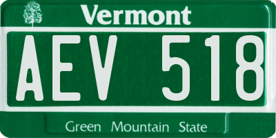 VT license plate AEV518