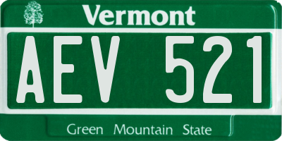VT license plate AEV521