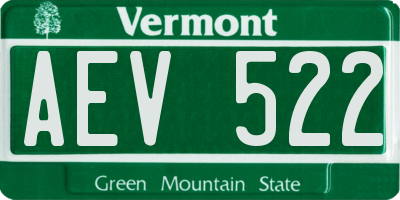 VT license plate AEV522