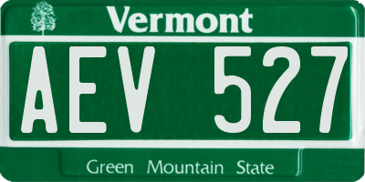 VT license plate AEV527