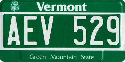 VT license plate AEV529