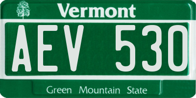 VT license plate AEV530