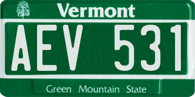 VT license plate AEV531