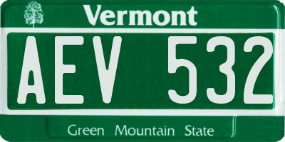 VT license plate AEV532