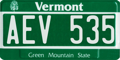 VT license plate AEV535