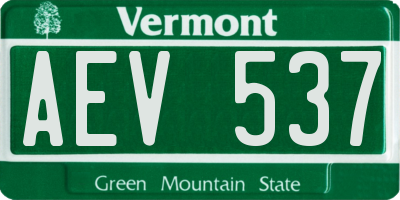 VT license plate AEV537