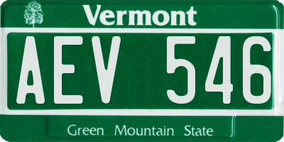 VT license plate AEV546