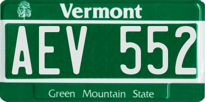 VT license plate AEV552