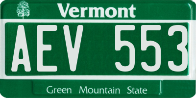 VT license plate AEV553
