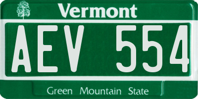 VT license plate AEV554