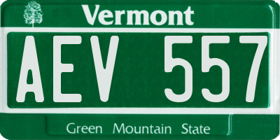VT license plate AEV557